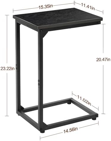 AMHANCIBLE C Shaped End Table, Slide Under Couch Table for Sofa - Image 3