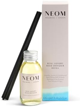 NEOM Real Luxury Reed Diffuser Refill,100ml | Lavender, Jasmine & Sandalwood I 100% Natural Fragrances I Last up to 12 Weeks by NEOM
