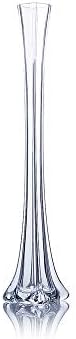 WGV Eiffel Tower Vase, Open 1", Height 20", (Multiple Sizes Choices) Clear Glass Floral Container with Sturdy Base, Flower Centerpiece for Wedding Event Home Decor, Arts Crafts, 1 Piece by WGVInternational-OpusGlassware