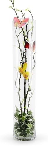 WGVI Quality Thick Weighted Tall Clear Cylinder Glass Vases, 4" W x 20" H, Flower Arrangement Floating Candle Holders Wedding Centerpieces Event Floral Container Tabletop Display Décor, 1 Piece - Image 4