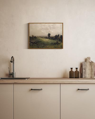 InSimSea Framed Canvas Wall Art Vintage Decor, Wilderness Landscape Painting Pictures for Bedroom Wall Decor, Vintage Wall Art for Living Room, Farmhouse Dining Room Decorations, 12"x16" - Image 3