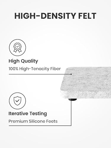 Fluxynara Felt Coasters for Drinks, Mixed Sizes, Oatmeal & Light Gray - Image 3