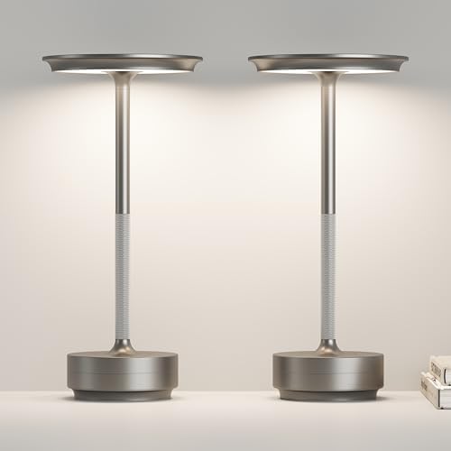 LED Cordless Table Lights Set of 2, Built-in 5000mAh Touch Lamps by ZTFLOS