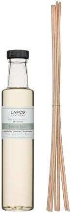 LAFCO New York Reed Diffuser Refill, Feu de Bois - 8.4 oz - Up to 4-Month Fragrance Life - Includes Natural Wood Reeds - Free of Dyes & Propellants - Made in the USA by Unknown