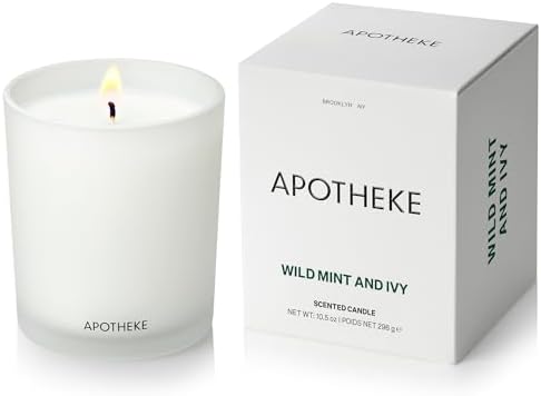 Apotheke Signature Scented Candles for Home, Wild Mint & Ivy - 10.5 Oz by Unknown