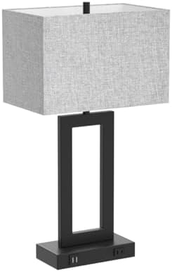 TOBUSA 22" Table Lamp Set of 2 with 2 USB Ports, Modern Nightstand Lamp - Image 4