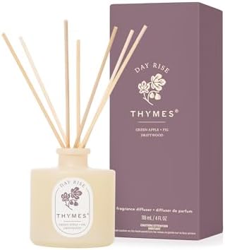 Thymes Petite Oil Reed Diffuser Set – Includes Reeds, Fragrance Oil & Glass Bottle – Luxury Scent Diffusers for Home Decor – Notes of Mediterranean Fig, Green Apple & Driftwood (Day Rise, 4 fl oz) by Unknown
