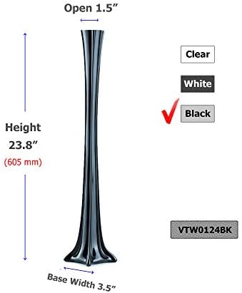 WGV Eiffel Tower Vase, Open 1.5", Height 24", (Multiple Sizes Choices) Black Glass Floral Container with Sturdy Base, Flower Centerpiece for Wedding Event Home Decor, Arts Crafts, 1 Piece - Image 3