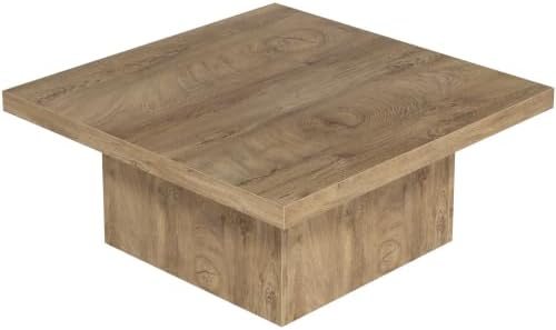 Square Coffee Table,Wooden Living Room Table,Center Table with a Large Tabletop,35.4" x 35.4",for Small Spaces, Apartments, Living Rooms, Vintage Brown - Image 4