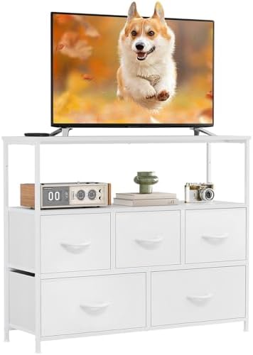 DUMOS TV Stand Dresser, Media Console, Storage Drawers by DumosLifestyle