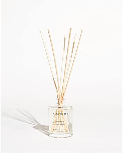 Brooklyn Candle Studio Reed Scent Diffuser - Santorini - Relaxing Oil Diffuser, Sandalwood & Amber Fragrance, 8 Rattan Diffuser Reeds, Clean Ingredients - 4.4oz - Image 2