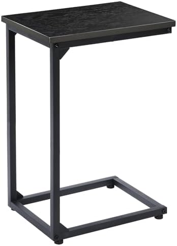 AMHANCIBLE C Shaped End Table, Slide Under Couch Table for Sofa by AMHANCIBLE