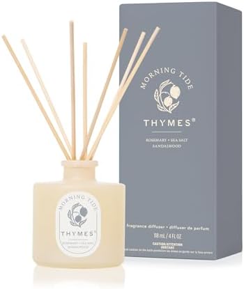 Thymes Petite Oil Reed Diffuser Set – Includes Reeds, Fragrance Oil & Glass Bottle – Luxury Scent Diffusers for Home Decor (Morning Tide, 4 fl oz) by Unknown