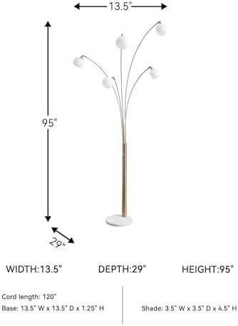 Signature Design by Ashley Taliya 5-Light Arc Floor Lamp, Champagne - Image 5