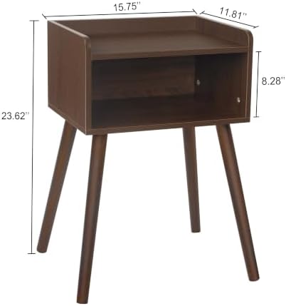 MaxSmeo Small Nightstand, Mid Century Modern Side Table for Small Spaces - Image 3
