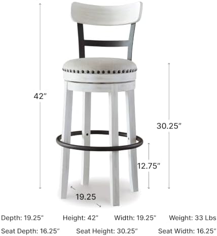 Signature Design by Ashley Valebeck 1-Piece Swivel Barstool, 30 In - Image 2
