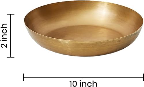 Serene Spaces Living Smooth Gold Round Decorative Iron Bowl, Large Table Centerpiece, Golden Container for Floral Arrangement, Fruits, Candies, Accessories, Measures 10" Diameter & 2" Tall, Set of 12 - Image 5