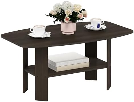 Furinno Simple Design Coffee Table, Dark Brown - Image 5