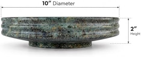 Crafters Stone Decorative Bowl Round Catchall Tray – Handmade Natural Stone Bowl (10”) – Storage Bowl/Decorative Bowl Modern Tray for Entryway Keys, Jewelry, Vanity, Coffee Table Decor (Jungle Green) - Image 3