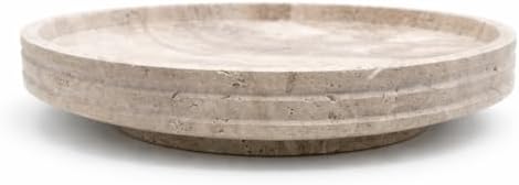 Crafters Stone Decorative Bowl Round Catchall Tray – Handmade Natural Stone Bowl (10”) – Storage Bowl/Decorative Bowl Modern Tray for Entryway Keys, Jewelry, Vanity, Coffee Table Decor (Beigge) - Image 2