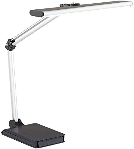 Flynn 25" High Desk Lamp USB Silver Adjustable LED Phone Cradle Black Task - Image 7