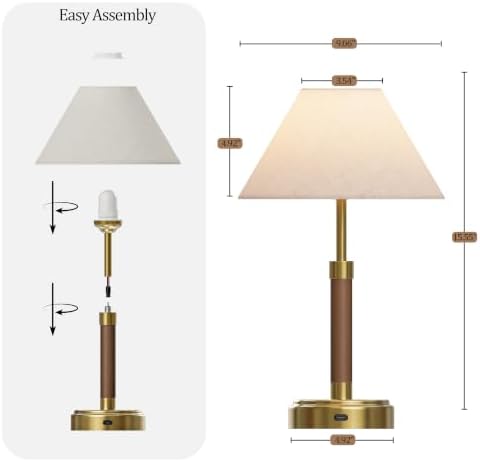Cordless Rechargeable Table Lamp with 4000mAh Battery, Bedside Lamp, 2 Pack - Image 6