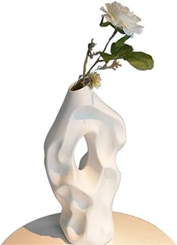 Decorative Vase Floor Vase Decoration Tall Ceramic Vase Modern Home Decors Twisted High Flower Vase for Shelf Home Decor Living Room Ceramic Vase Glass Vase Hydroponic Flower Vase ( Color : Type C Whi by Unknown