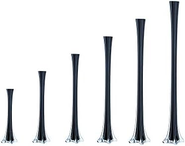 WGV Eiffel Tower Vase Bulk, Open 1.5", Height 24", (Multiple Sizes Choices) Black Glass Floral Container with Sturdy Base, Flower Centerpiece for Wedding Event Home Decor, Arts Crafts, 12 Pieces - Image 5