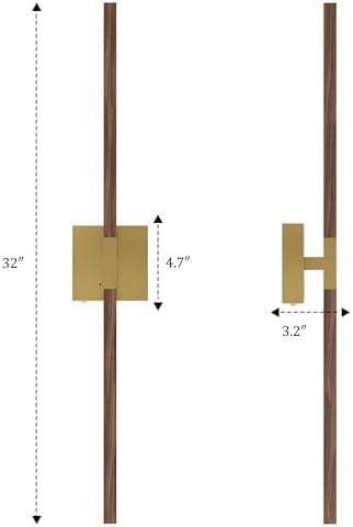 Rayogale Gold & Walnut Battery Operated Wall Sconce with Remote Control - Image 6