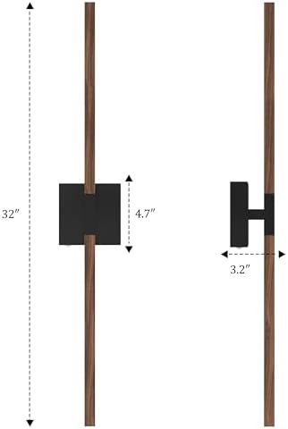 Rayogale Black Walnut Rechargeable Wall Sconce with Remote Control 32 Inch - Image 6