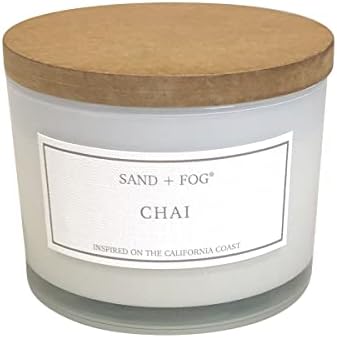 Sand + Fog Scented Candle - Chai – Additional Scents and Sizes – 100% Cotton Lead-Free Wick - Luxury Air Freshening Jar Candles - Perfect Home Decor – 12oz by SandFogHome