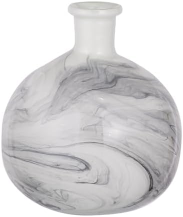 Black-and-White Swirl Ceramic Vase with Artistic Design, Multicolor - Image 2