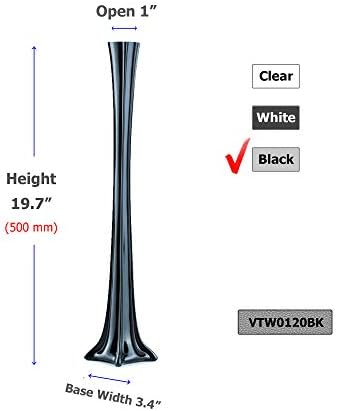 WGV Eiffel Tower Vase, Open 1", Height 20", (Multiple Sizes Choices) Black Glass Floral Container with Sturdy Base, Flower Centerpiece for Wedding Event Home Decor, Arts Crafts, 1 Piece - Image 2