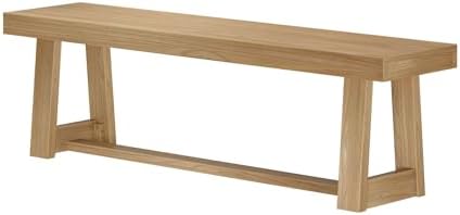 Plank+Beam Classic Dining Bench, 60 Inch, Blonde Wirebrush - Image 4