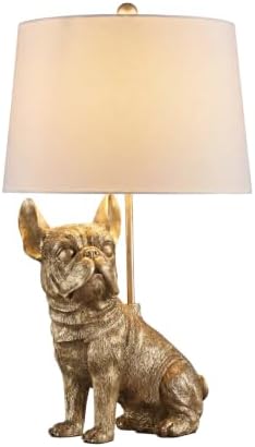 Signature Design by Ashley French Bulldog Animal Lamp, Gold Dog Table Lamp by Unknown