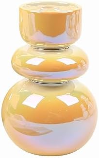 Scandinavian Luxury Colorful Dreamy Electroplated Ceramic Vase Decoration Small Amber Glass Bubble Vase Double Layer Decor Blown Flower Vase Art Modern Decorative Gift for by Unknown