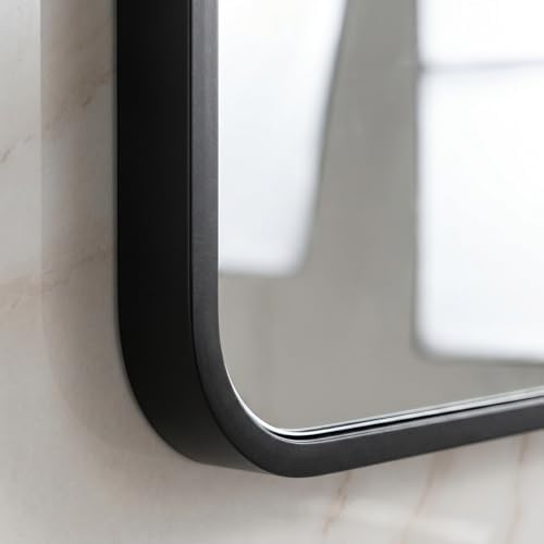 HARRITPURE 26"x38" Arched Bathroom Mirror Wall Mounted Black Arch Mirror - Image 4