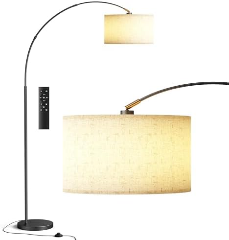 A Modern Floor lamp with Remote Control, Featuring a Large Drum-Shaped Shade, Ideal for use as a freestanding Corner lamp in Living Rooms, bedrooms, and Dining Areas (Classic) by Unknown