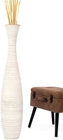 Leewadee Large Floor Vase 41 inches Mango Wood for Pampas Grass, Dried Flowers - Image 7