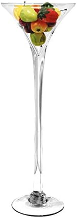 WGV Martini Glass Vase, Open 8", Height 23.6", Base 6", (Multiple Sizes Choices) Clear Wine Fruit Planter Floral Container, Wedding Centerpieces, Event Home Decor, 1 Piece (VMG0823) - Image 4