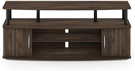 Furinno JAYA Large Entertainment Stand for TV Up to 55 Inch, Columbia Walnut/Black - Image 5