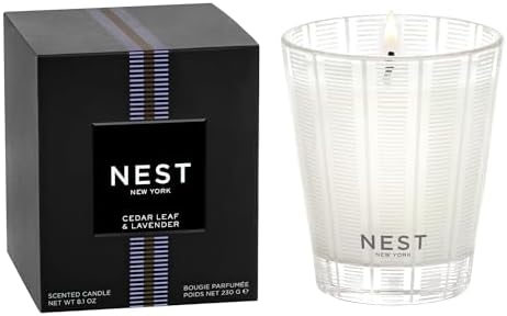 NEST New York Scented Classic Candle, Cedar Leaf & Lavender - 8.1 oz - Up to 60-Hour Burn Time - Reusable Glass Vessel by Unknown