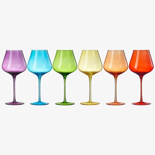 Pride LGBTQIA+ Colored Wine Glass Set | 20oz | Gay Rainbow Set of 6 Love is Love, Gift for Her, Him, They, Special Celebrations Drinkware Unique Style Stemmed Elegant Bright Glassware Pride Month Gift - Image 2