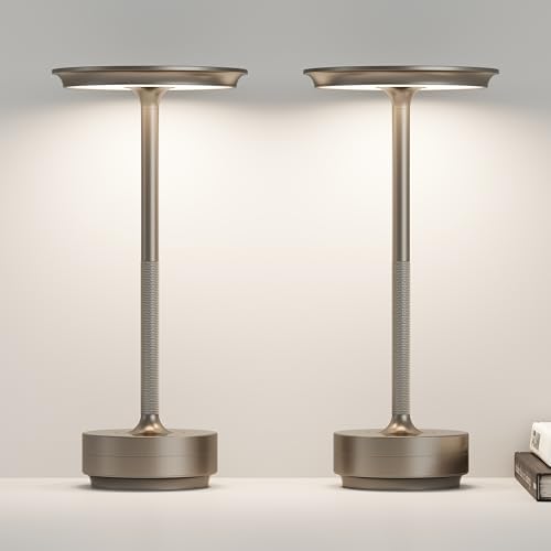 Cordless Table Lamp Set of 2,USB-C Battery-Operated Table Lights by ZTFLOS