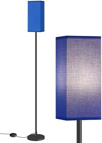 Floor Lamp, Pole Lamp with Foot Switch, Modern Standing Lamp Shade, Minimalist Freestanding Lamp (Bulb Not Included), for Living Room, Bedroom Office ETL Listed, Blue and Black U07LD05 by GOEBLESON