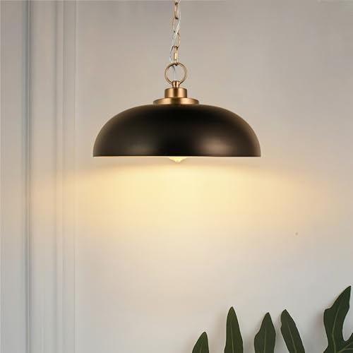 Lingkai 15.7" Pendant Light Fixtures, Farmhouse Pendant Lights Kitchen Island, Black Hanging Ceiling Light for Kitchen Island Dining Room - Image 7