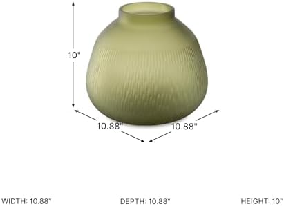 Signature Design by Ashley Scottyard Contemporary Indoor/Outdoor Floral Glass Tabletop Vase, Light Green - Image 7