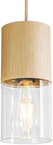 Gold Pendant Light Fixtures, Adjustable Modern Pendant Lights for Kitchen Island, Industrial Clear Glass Pendant Lights for Dining Table Hallway Bedroom Living Room,1 Pack by LINSEEDS
