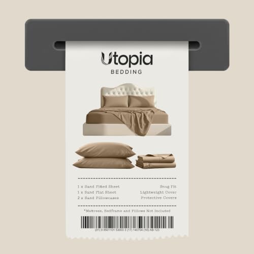 Full Sheets Set, 4 Pieces 16" Deep Pocket Hotel Luxury Bed Sheets, Sand - Image 7