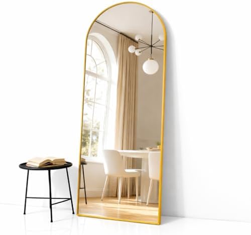 Simple Deluxe Arched Full Length Mirror, 67"x24" Large Floor Mirrors, for Wall Door Bedroom Bathroom Living Room (Gold) by SimpleDeluxe